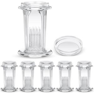 Sieral 6 Pieces Coplin Staining Jar 5 Microscope Slides Capacity Staining Tank 60 ml Glass Jars with Lids for Lab Research Glassware Supplies