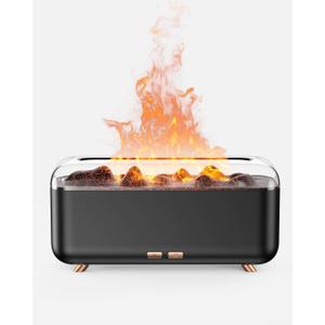 Essential Oil Diffuser, Fireplace Flame Aromatherapy Diffuser 500ml Aroma Humidifier for Home with 8 Colors Night Light, Timer, Auto-Off, Noiseless Scent Diffuser for Bedroom, Office,Yoga