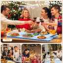 Premium Electric Warming Tray for Food - 5 Temp & 4H Timer, Anti-Scald Silicone Portable Food warmer Mat, Safety Lock, Roll-Up Design - Food Warming Mats for Countertop & Buffet Party Gathering (Baby Blue)