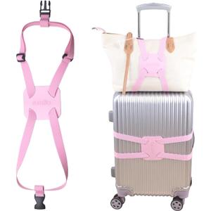 Luggage Bungee Strap for Suitcases - Add a Bag, Travel Bag Bungee Belt - Pink Luggage Strap (1PCS)
