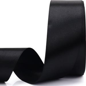 1-1/2 inch, Black Ribbon for Gift Wrapping 50 Yards Perfect Wedding Party Wreath Sewing DIY Hair Accessories Decoration Floral Hair Balloons Other Projects