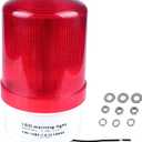 Industrial LED Rotating Strobe Beacon Warning Lights, Electrical Revolving Signal Lights for Emergency, 110v AC, Red, No Buzzer