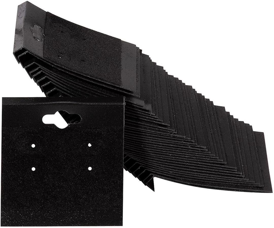 Earring Cards - 100-Pack Earring Card Holder, Velvet Hanging Jewelry Display Cards for Earrings, Ear Studs, Black, 2 x 2 Inches