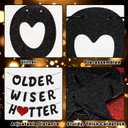 2 x Older Wiser Hotter Pre-Strung Glitter Happy Birthday Banner Decorations - 30th 40th 50th 60th 70th 80th Birthday Decorations Gifts for Women Men, Happy Birthday Sign Party Balloons