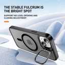 2 x for iPhone 15 Case Compatible with Magsafe, Translucent Matte Camera Kickstand iPhone 15 Case,Phone Case iPhone 15,Shockproof Heavy Duty Protective Cover Case for iPhone 15, C-Black