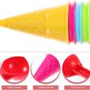 Toyvian Kids Beach Toys Ice Cream Cone Scoop Model Beach Play Toys Children Outdoor Play 5 Pieces (Random Color)