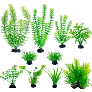 Artificial Aquarium Plants Plastic, Fake Plants for Aquarium Fish Tank, Realistic Plant 10PCS