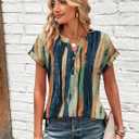Zeagoo Women Tops Short Sleeve T Shirts V Neck Dressy Casual Work Blouses (Blue)