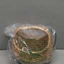 Rattan Half Moon Wicker Basket, Small Wicker Woven Basket with Handle, Woven Wedding Flower Girl Baskets, Picnic Basket, for Home Wedding Decor, Photo Props, Camping (Orbicular)