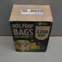 Reli. Biodegradable Dog Poop Bags w/Holder (1200 Count - 80 Rolls Bulk) | Leash Clip Dispenser | 9x13" Large Dog Bags for Poop | Green Eco-Friendly Oxobiodegradable Waste Disposal Refills (Unscented)