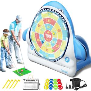 Inflatable Golf Game Set, Outdoor & Beach Golf, Party Darts and Indoor Darts for Backyard, Camping & Outdoor Parties  Ultimate Sports & Recreation Gear for Family (Blue)