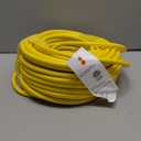 POWGRN 100 ft 12/3 Outdoor Extension Cord Waterproof Heavy Duty with Lighted Indicator End 12 Gauge 3 Prong, Flexible Cold-Resistant Long Power Cord Outside, 15Amp 1875W SJTW Yellow ETL Listed