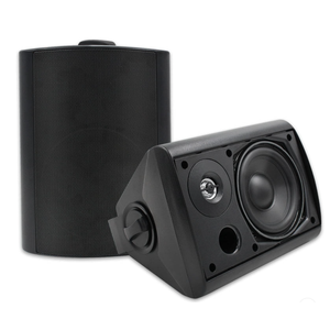 Herdio 5.25 Inches 600 Watts Passive Indoor Outdoor Speakers Wired Waterproof,Wall Mount Speakers with Loud Volume Suitable for Patio,Garden Home Theater,Black (2 Pairs)