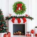 Candlestick Wreath, Christmas Advent Center Decoration, 20 inch Candlestick Green Wreath Decoration, Suitable for Indoor Home and Church Dining Tables