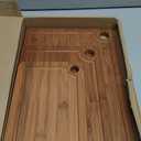 Bamboo Cutting Board for Kitchen Meal Prep & Serving, 3-Piece Wooden Set with Juice Grooves, Side Handles, Non-Slip Mats Ideal for Meat, Veggies, Fruit Ideal Gift for the Home (Carbonized Brown)