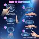 TSM005 Mini Drone for Kids,Hand Operated UFO Toy,Flip Stunt Hover Toy with LED,Easy Indoor Outdoor Flying Toys,Rechargeable UFO Drone for Kids 6-8-12 ,Cool Christmas Birthday Gifts for Boys Girls(Blue)