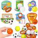 Valentines Day Cards for Kids School, 30 Pack Sport Valentines Day Gifts for Kids Classroom with Mini Stress Ball, Football Valentines Exchange Cards for Boys Girls Party Favors Prizes, Greeting Cards