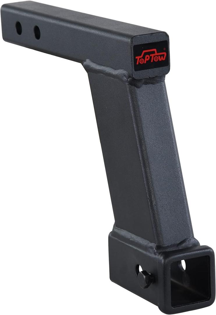 TOPTOW Trailer Hitch Extender Adapter with 10-inch Riser/Drop, 2" Receiver, 2-inch Solid Shank, 10000lbs Capacity