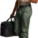 CQR Men's Utility Flex Cargo Pants, Classic-Fit Casual Stretch Work Pants, Water Resistant Lightweight Tactical Hiking Pants (Green)