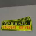 4 PCS Student Driver Magnet for Car, New Driver Magnet for Car, Please Be Patient Funny Magnetic Student Driver,Reusable Movable Reflective Safety Warning Bumper Magnets (Black/Yellow)