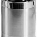 Cooler Kitchen Rotating Extra Large Stainless Steel Utensil Holder Caddy with Sturdy No-Tip Weighted Base, Removable Divider, and Gripped Insert Bottom -Dishwasher Safe Metal Cooking Utensil Holder