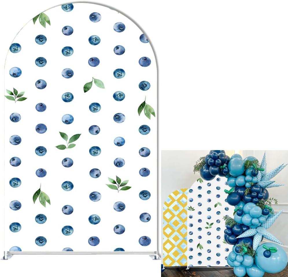 Blueberry Arch Backdrop Cover for Birthday Baby Shower Wedding Party Decoration,Elastic Fabric Background (Width=35"(90cm),Height=72"(180cm),GUS-Arch-GX-900)