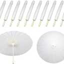 lukar Paper Umbrellas for Weddings White Parasol 10 Pcs 33 Inch Oiled Paper Umbrella Bulk White Parasol Umbrella for Wedding,Bridal Party Decor,DIY Painting,Cosplay