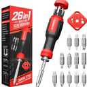 SHARDEN Multi Screwdriver 26 in 1 Screw Driver Set All in One Telescoping Multi Tool with 12 Double Ended CRV Bits Phillips Slotted Torx Hex Portable Repair Kit for Home Furniture Bike Computer