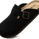 Suede Clogs Potato Shoes Cork Footbed Sandals Comfort Mules with Arch Support Slip On Slippers