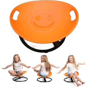 Special Supplies Smile Spinning Chair for Kids- Versatile Kids Sit and Spin Sensory Chair for Training Body Coordination for Playroom, Bedroom, or Nursery (Orange)