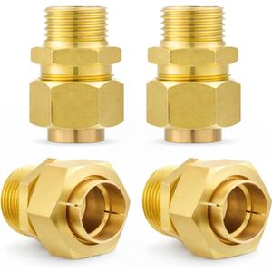 4 Pack 3/4" CSST Male NPT Fitting Kit, Brass Natural Gas Quick Connect Adapter Grill Propane Conversion Connector NPT Brass Pipe Fittings for 3/4in Gas Pipe