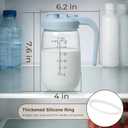 Breast Milk Pitcher 32 OZ, Heat & Cold Resistant, Sudden Temperature Safe, Fast Baby Formula Maker with Wide Mouth, No Leak Borosilicate Glass Fridge Storage Container for Juice, Cold Brew-Blue