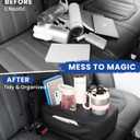Back Seat Cup Holder for Car, PU Leather Couch Sofa Bed Boat Cup Holder Tray, Organizer for Trucks, Minivans, SUVs, RVs, Vehicles, Holds Drinks, Remote, Snacks, with Side Pockets