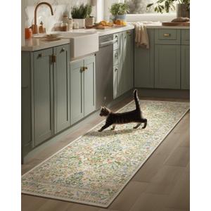 Washable Runner for Hallways Kitchen Rug: 2'6"x8' Runner Rugs Stain Resistant Non Slip Low Pile Soft Carpet Runners Rug for Entryway Indoor Kitchen Hallways Bedroom Beside Laundry Room