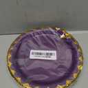 HEIPINIUYE 50 Pieces Purple Paper Plates with Gold Foil 7 Inch Disposable Purple Scalloped Dinner Plates for Wedding Baby Shower Birthday Party Dessert Plate