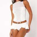 Women's Leopard Print Ruffles Hem Micro Shorts Stretch Y2k Low Rise Sexy Party Club Booty Shorts (White, XL)