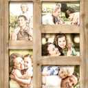 Rustic Distressed Picture Photo Frame Collage - Farmhouse Natural Wood with 5 Openings 4x6 Picture Frame Wall Decor for Wall Hanging