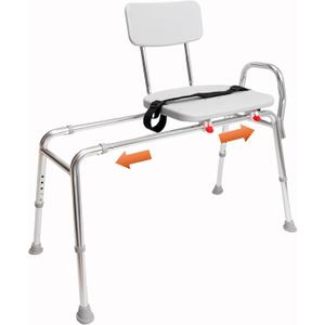 Sliding Tub Transfer Bench, for Elderly & Disabled, Shower Safety, 77211 | Eagle Health Supplies Tub Shower Chair, Heavy-Duty Capacity up to 400 LBs, Height Adjustable,Regular (Base Length: 39"-40") (Pack of 1)