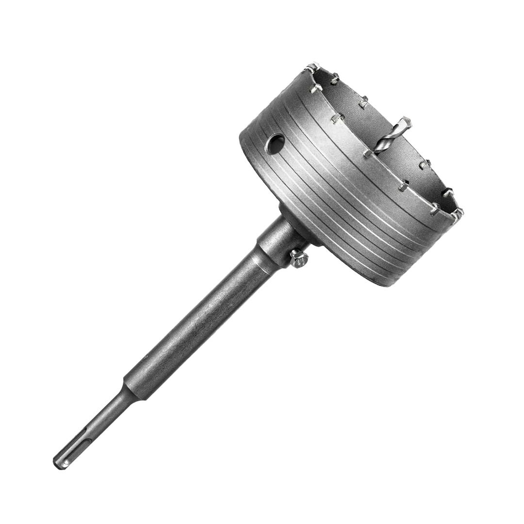 SALI Concrete Hole Saw Kits 5"125mm Tungsten Steel Wall Hole Cutter Drill Bit Sets with 220mm SDS Plus Shank Connecting Rod110mm Center Positioning Drill Bits for Cinder Block,Brick,Adobe Wall