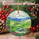 3 x Christmas Ornaments, 2.8 Inch Ceramic Hanging Ornament, Christmas Tree Ornaments, Xmas Decorations, Holiday Decorations, Holiday Party Gifts, and Xmas Gift Ideas - Green Irish Hills