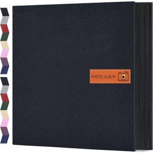 popotop Photo Album 4x6 600 Pockets Photo with Label, Linen Hardcover Photo Albums for Wedding Gifts Baby Memory Travel Anniversary Brithday School, Picture Book with Horizontal & Vertical Photos (Black)