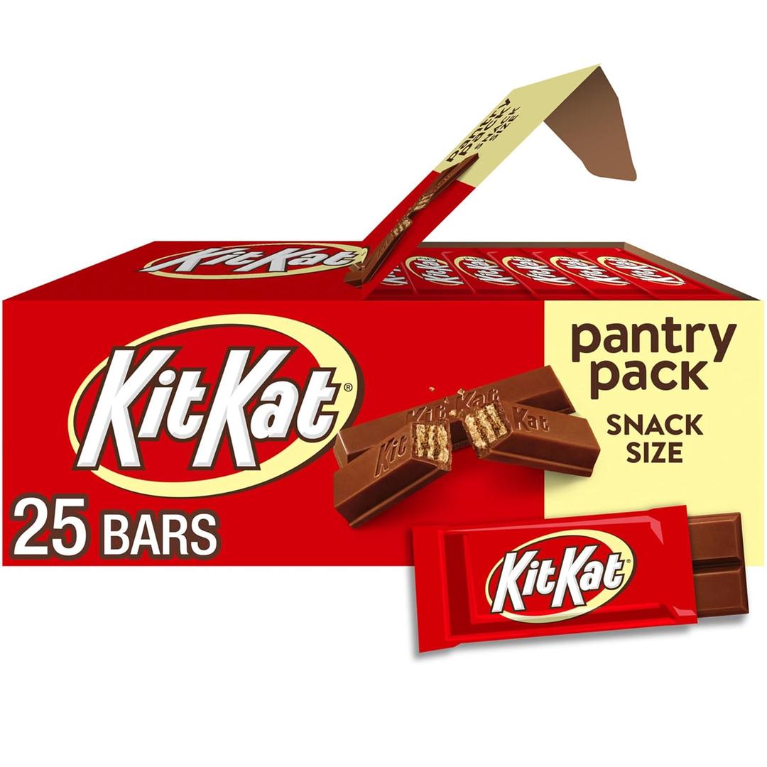 KIT KAT Milk Chocolate Wafer Snack Size, Candy Pantry Pack, 12.25 oz (25 Pieces) (EXP 10/02/26)