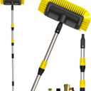 Buyplus 5-12 Foot (20 ft Reach) Car Wash Brush with 12-Inch Soft Bristle, On/Off Switch Telescopic Car Truck Boat Washing Brush with Hose Attachment for Cleaning RVs, House Siding, Floors and More!