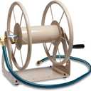 Liberty Garden Products 703-2 Multi-Purpose Steel Garden Wall/Floor Mount Hose Reel, Tan Poly