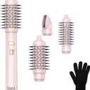3 in 1 Rotating Hair Dryer Brush Spinning with Detachable Brush(2" & 1.5"),Negative Ionic Brush Blow Dryer 100-120V,3 Heats and 2 Speeds Rotating Hot Air Brush for Curling,Straight,Drying