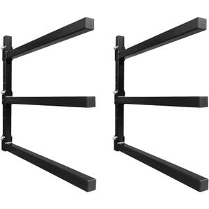 3-Tiered Collapsible Wall Mount Lumber Storage Metal Rack, 3-Level Foldable Heavy Duty Indoor Garage Wood organizer, Outdoor Adjustable Steel Multipurpose Workshop Shelf, Holds up to 330Lbs