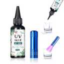 UV Resin Kit with Light - 50g UV Glue & Resin Glue for Jewelry Repair, Plastic Welding,Windshield Repair - Fast Curing in Seconds, Portable Design for Crafts, Glass, DIY Decor