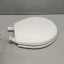 Mayfair Cassel Slow Close Toilet Seat, Easy Clean, Non Slip Premium Wood Seat, Easy Install, Made in USA, Round, White