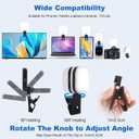 2 x Portable Magnetic Selfie Light Video Conference Lighting with Clip & Camera Adapter 1000mAh Battery 3 Light Modes for Phone Tablets Laptops Cameras Makeup Video Conferencing Live Streaming