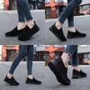 Womens Walking Tennis Shoes Slip On Running Casual Athletic Workout Gym Non Slip Sneakers Comfortable Sports Shoes for Women (9, Black_cs)